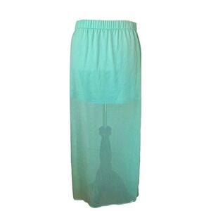 Express Maxi Skirt Sheer XS High Slit Fairy Grunge Seafoam Green Festival
